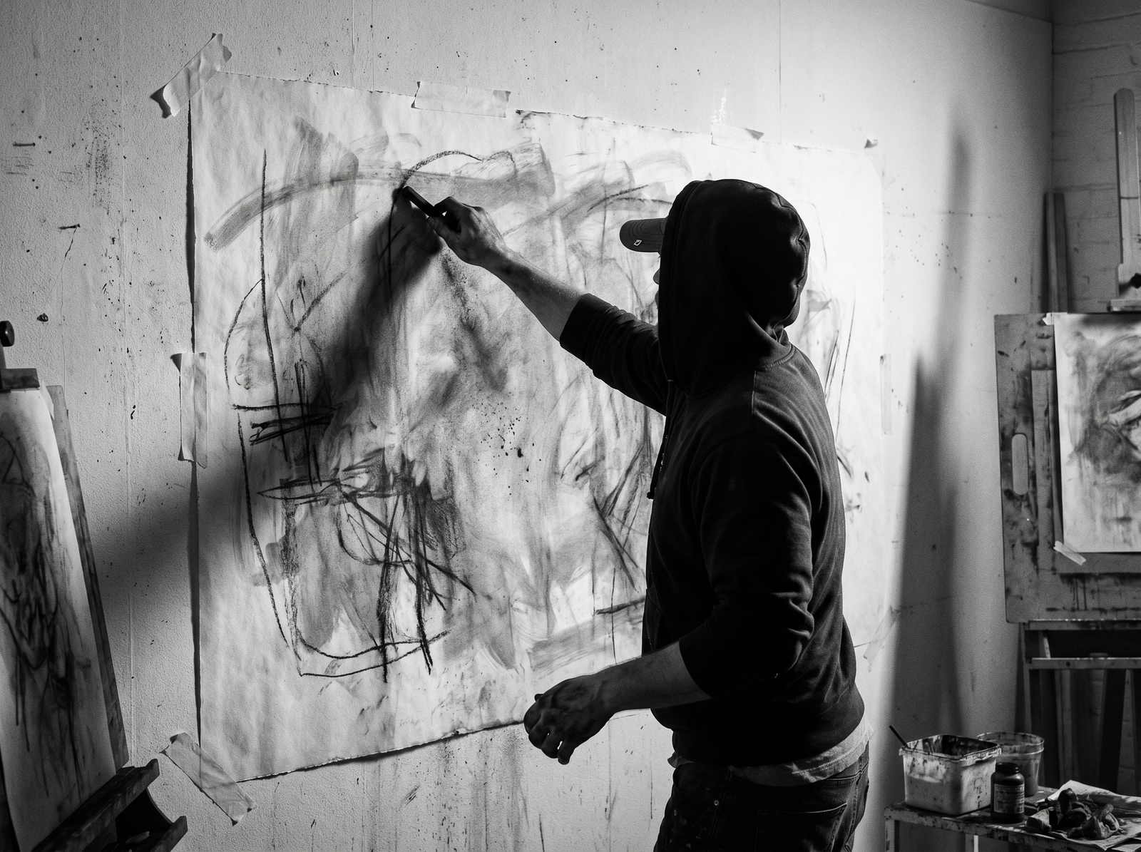 artist work in progress process shot narrative tension strategy