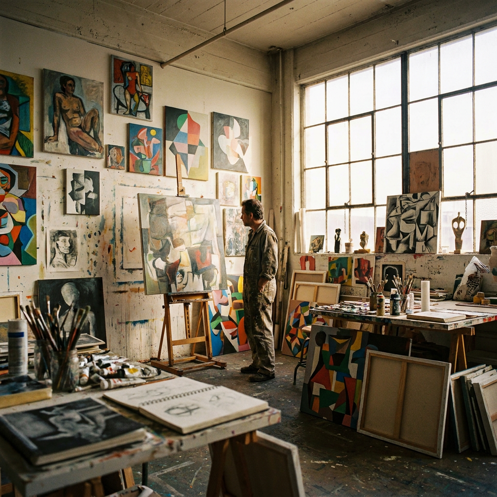 scattered artist portfolio showing inconsistent style — lack of cohesive identity is why most artists never sell