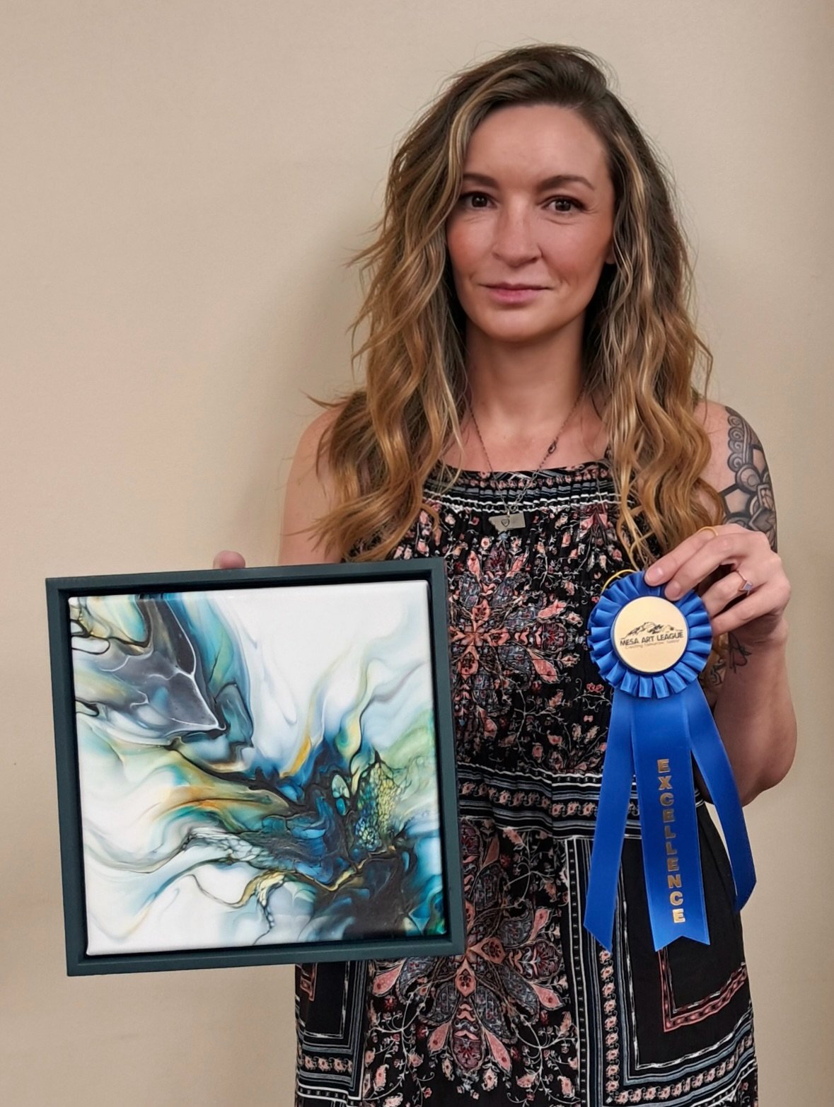 Contemporary fluid artwork by Heather Townsend of Sweetgrass Art Studio