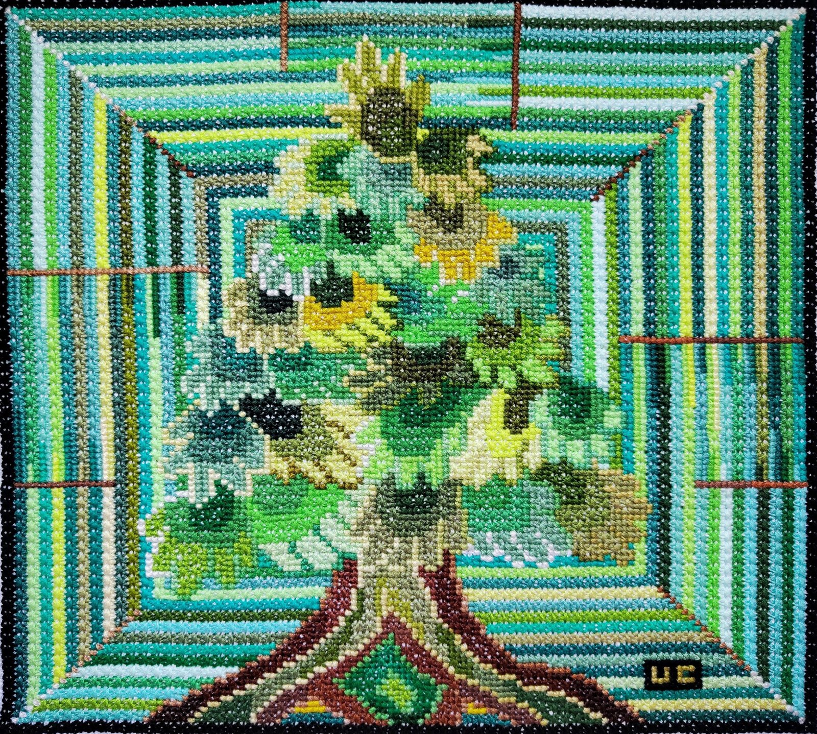 Anya Isac double cross stitch embroidery artwork