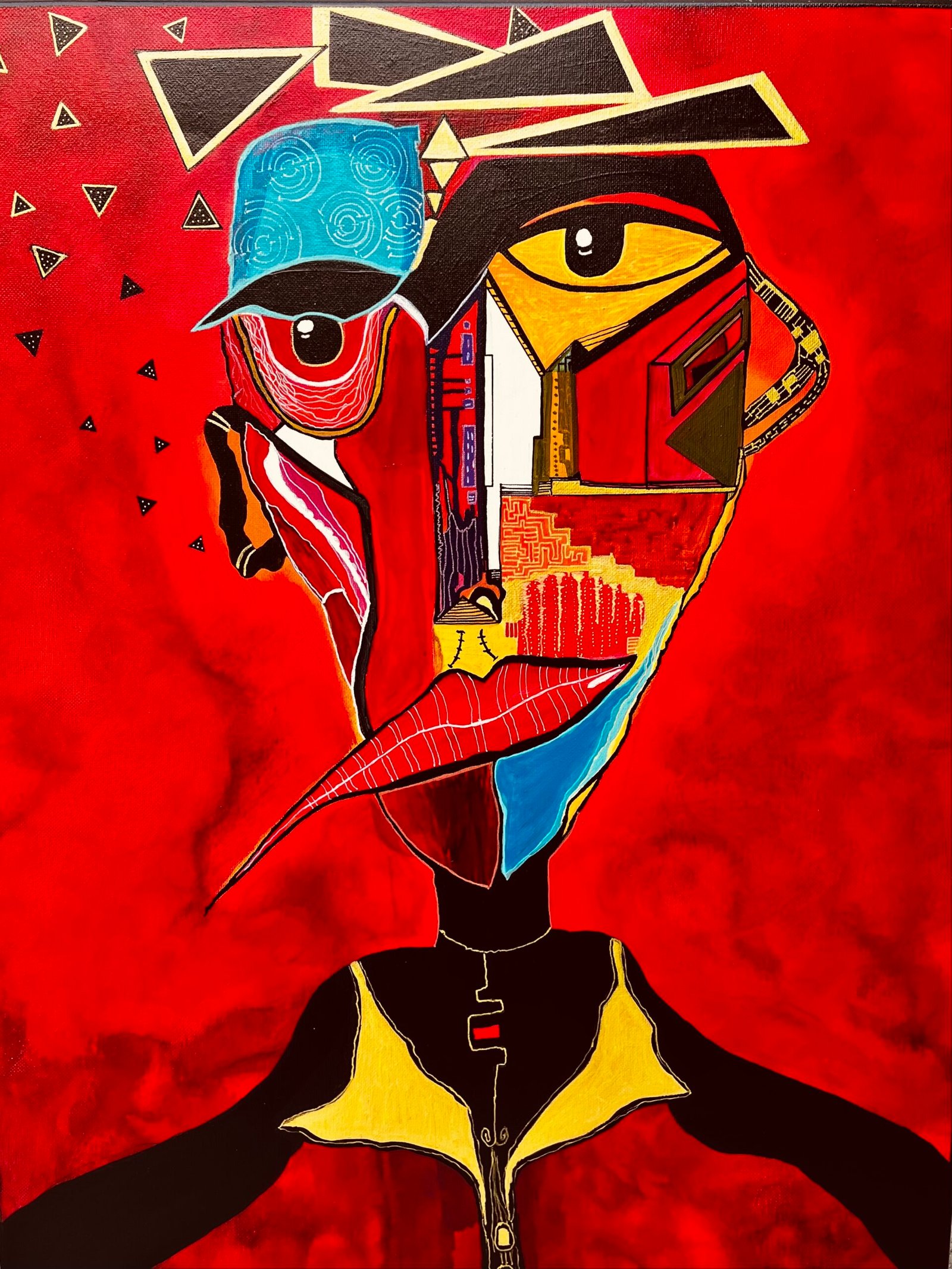 Deconstructed figurative portrait painting by Zélie Show