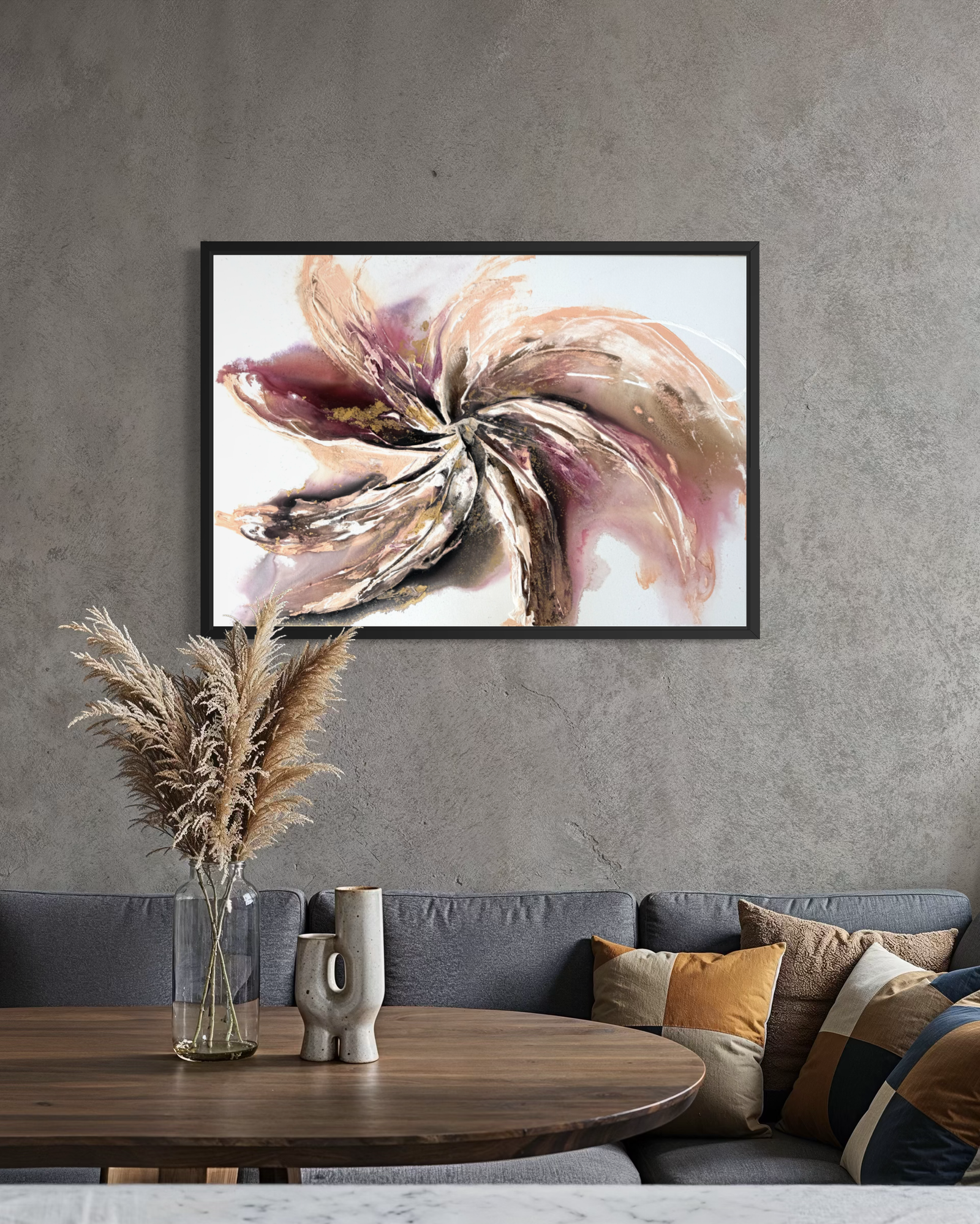 Organic abstract painting inspired by nature by Stefanie Carola