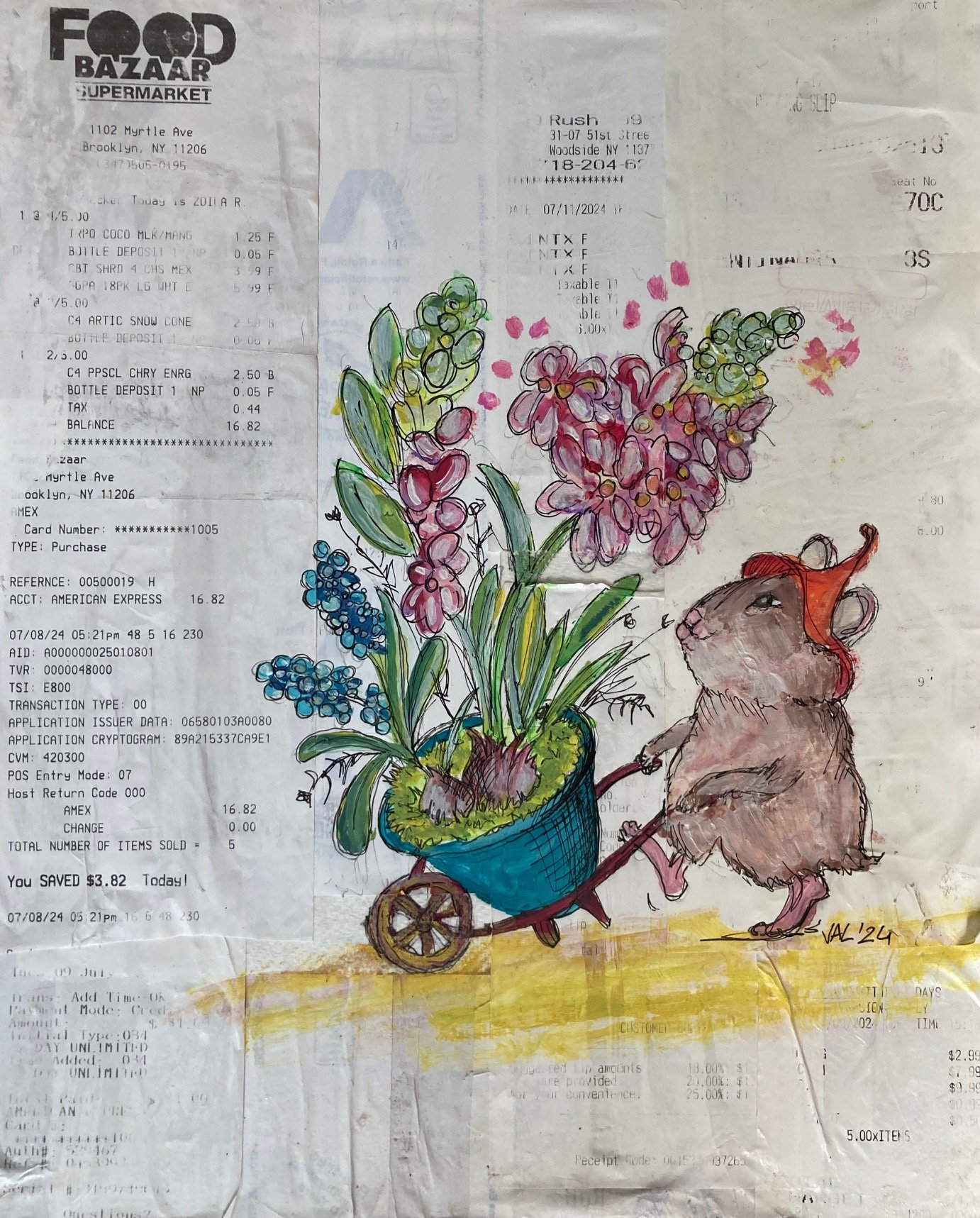 Valentina Secchi painting exploring consumer culture and city life